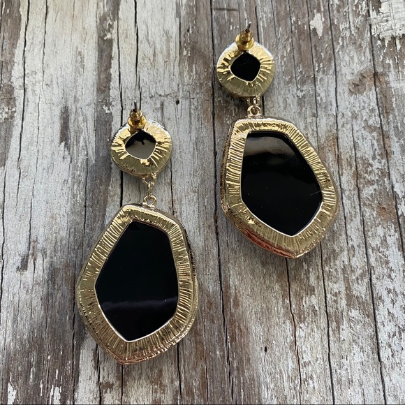 Black Druzy Quartz Earrings - Picture 2 of 5